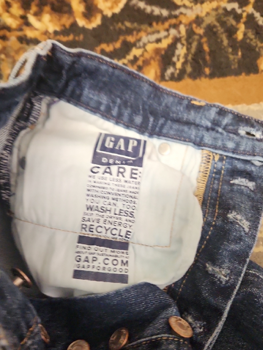 GAP Cheeky Straight High Rise Jeans - Dark Blue - Picture 4 of 8